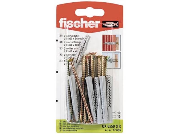 Fischertechnik Fischer UX 6 x 50 SK universal råplugg 50 mm 6 mm 77855 10 stk.