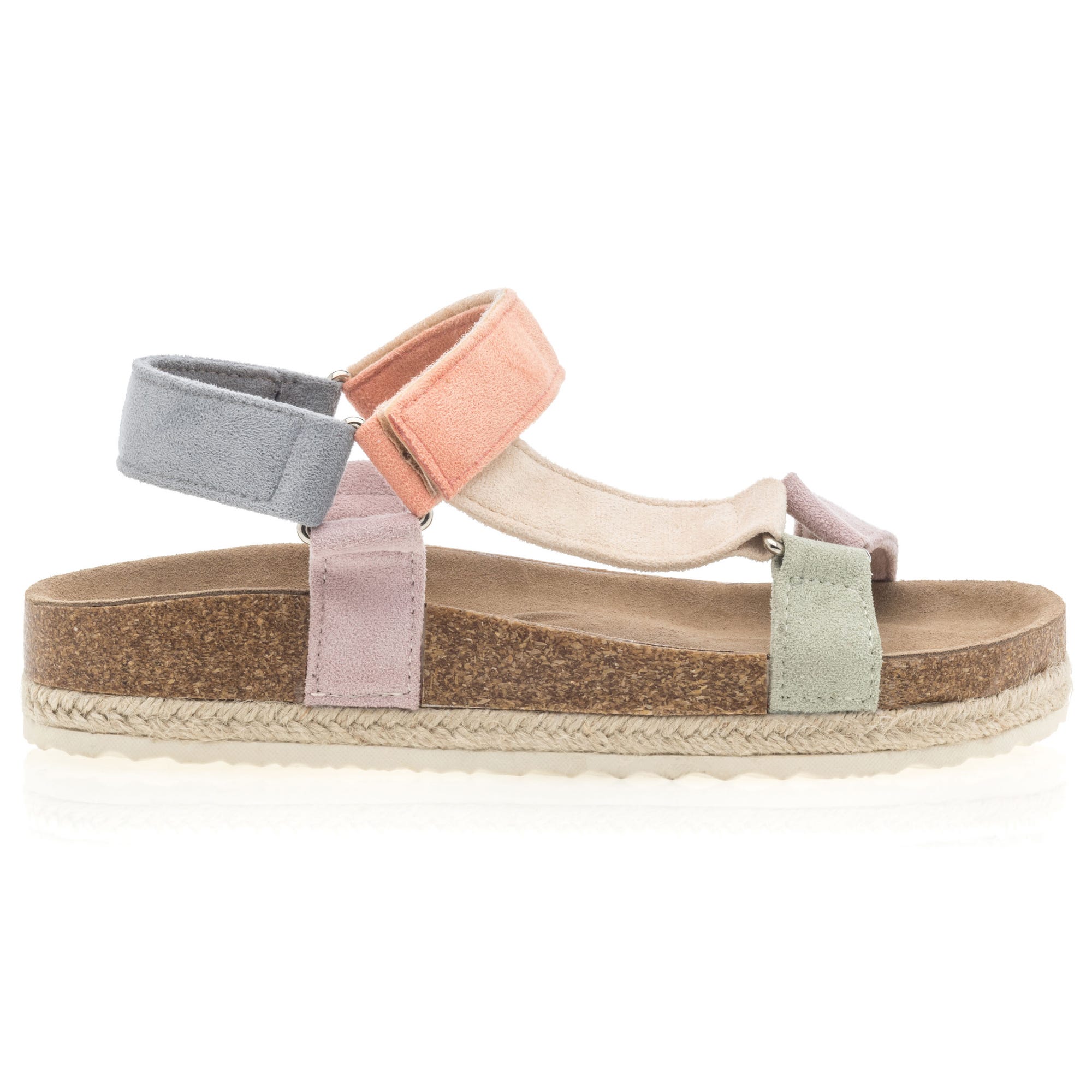 Mules semelle liège Femme multicolore