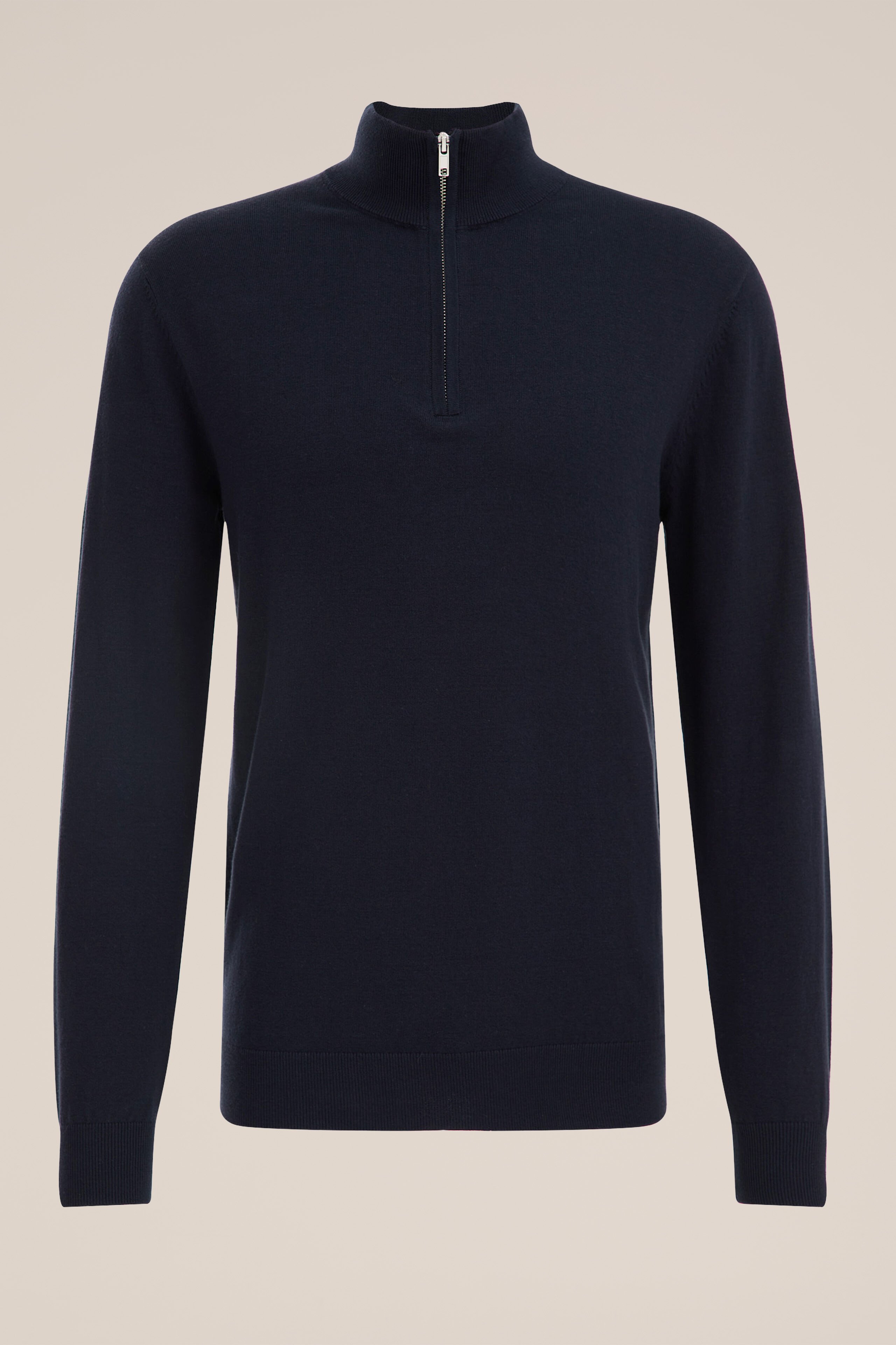 trui met rits Fundamentals Donkerblauw