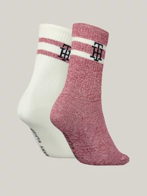 Pacote com 2 pares de meias caneladas com monograma TH