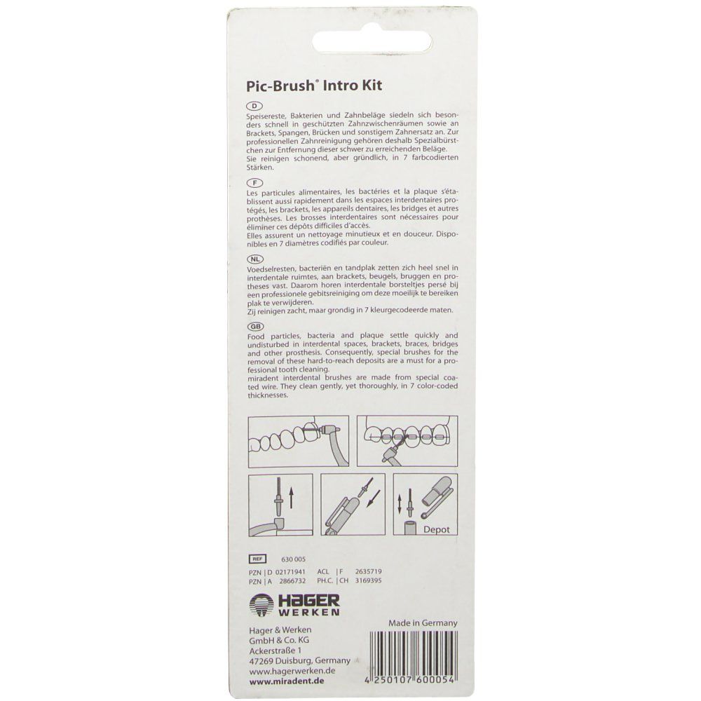miradent Pic-Brush® Intro Kit blau transparent 1,8 - 6,5 mm