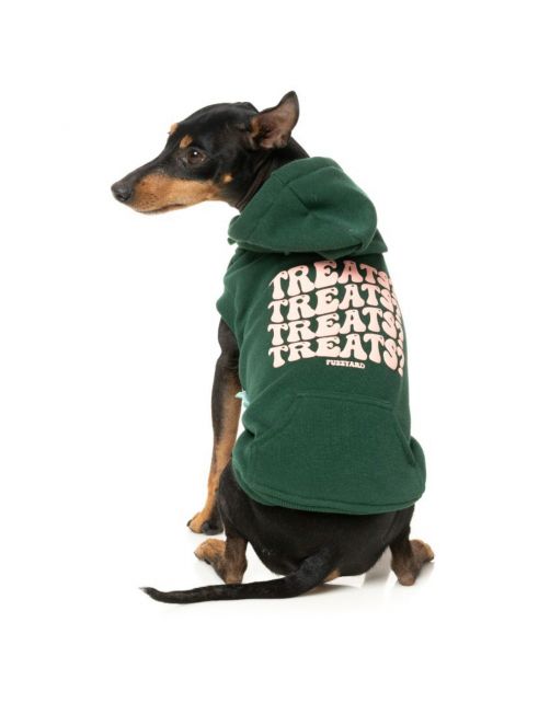 Fuzzyard Treats Hoodie Donkergroen - Hondenkleding