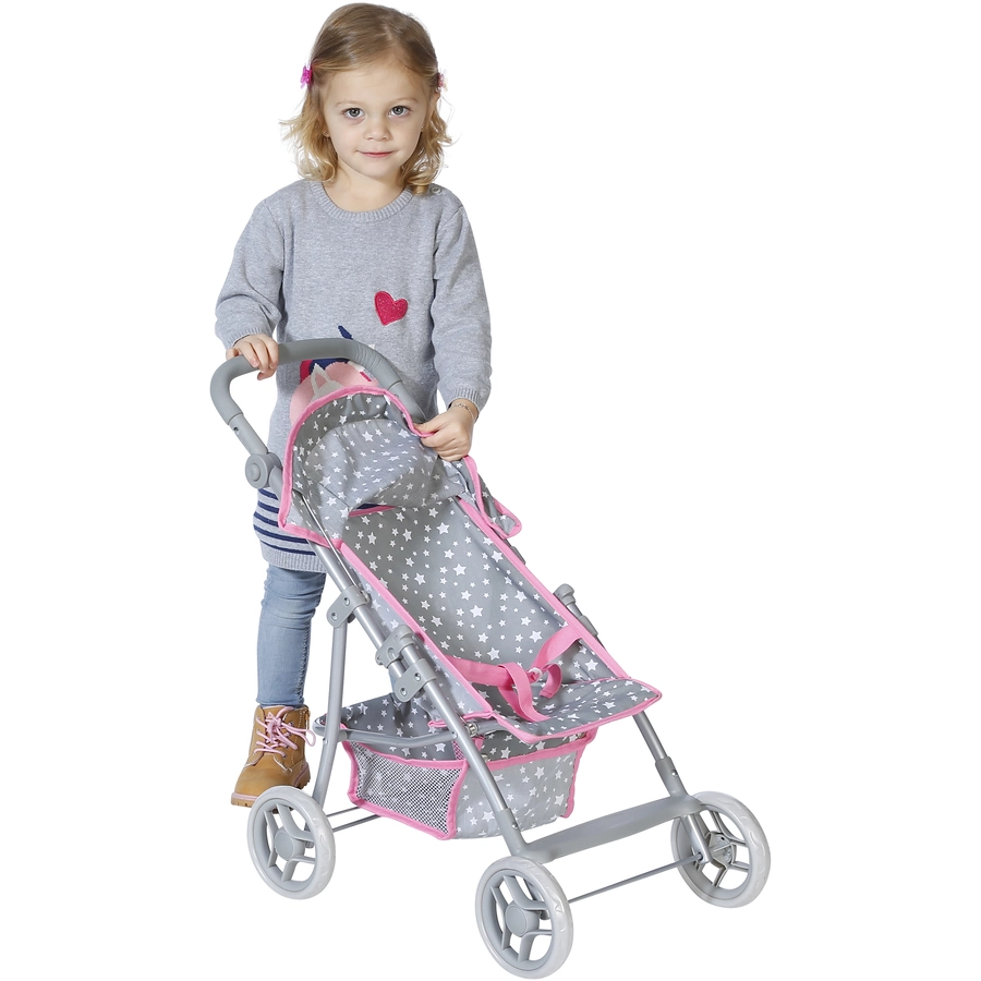 knorr toys® Puppenbuggy Liba - Star grey grau