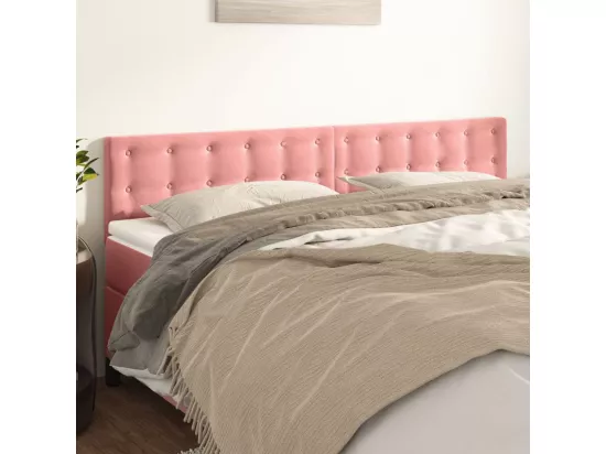 Têtes de lit 2 pcs Rose 80x5x78/88 cm Velours