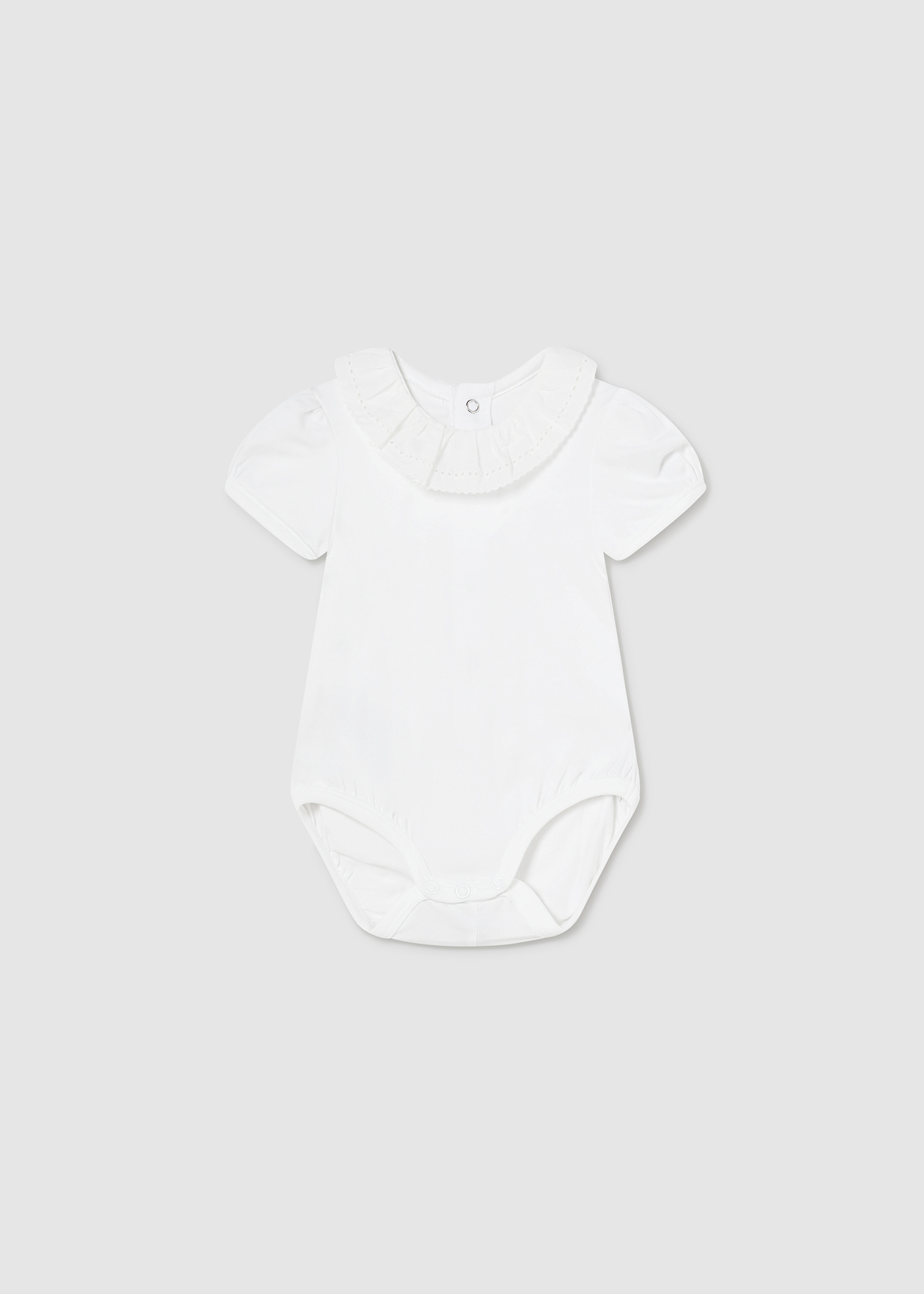 Body para recém-nascido Better Cotton com babado, branco-creme