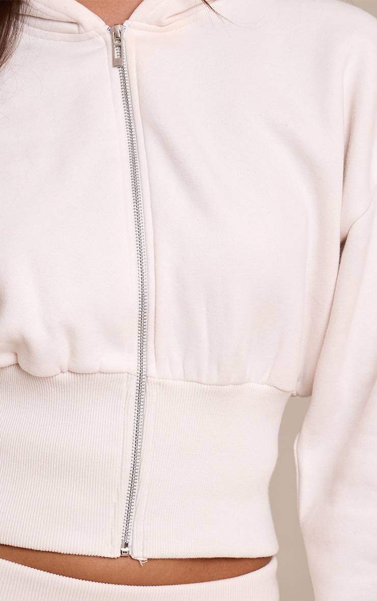 Crème Veste Zippée Cintrée En Molleton