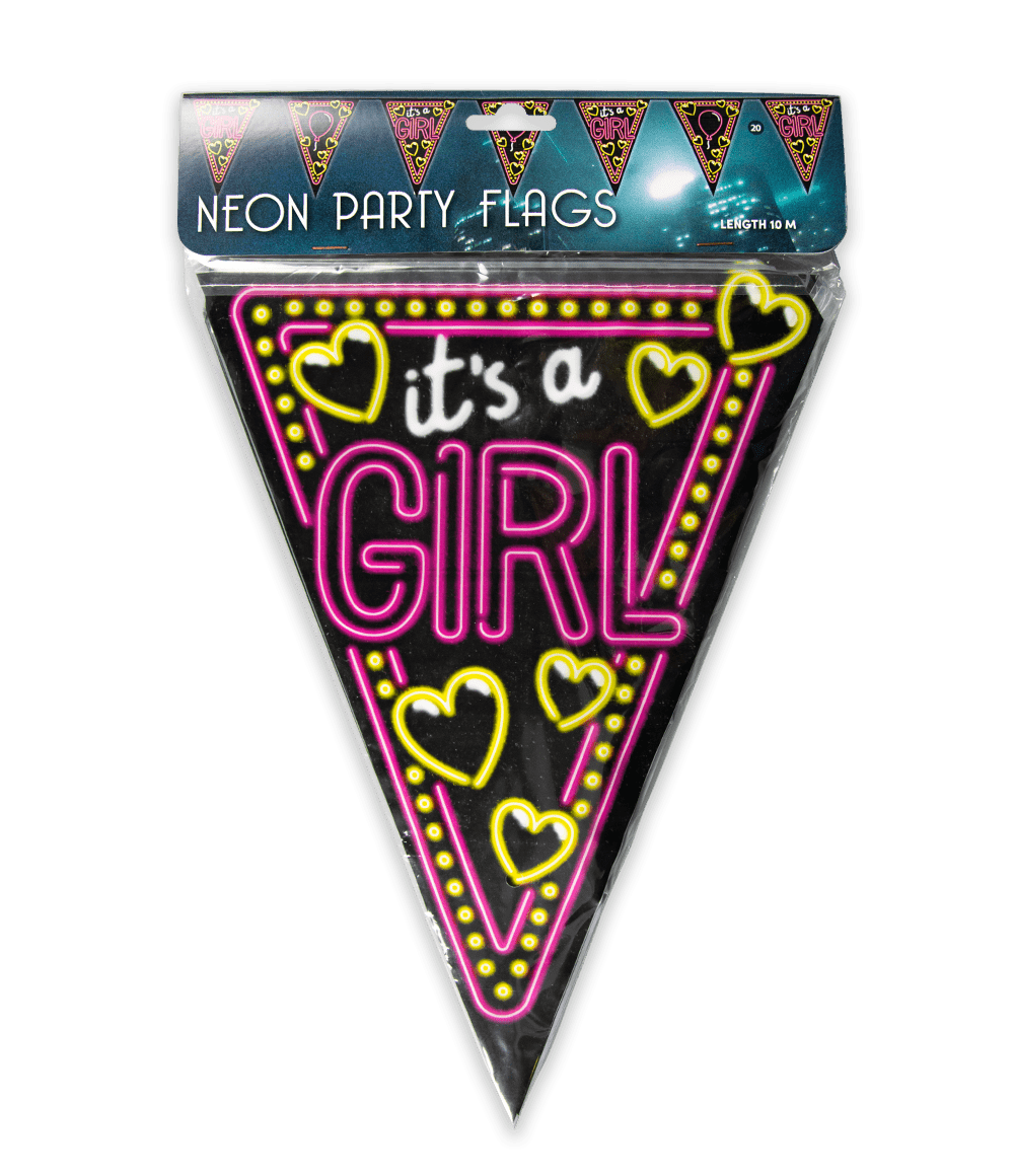 Geboorte Slingers Its a Girl! Neon 10m