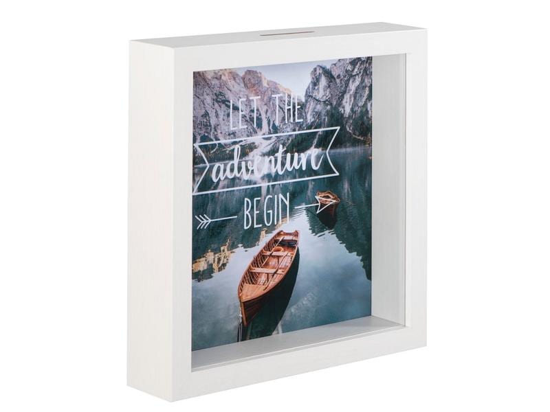 Hama Spardose Adveture 23 x 23 cm, Weiss Bilderrahmen Box