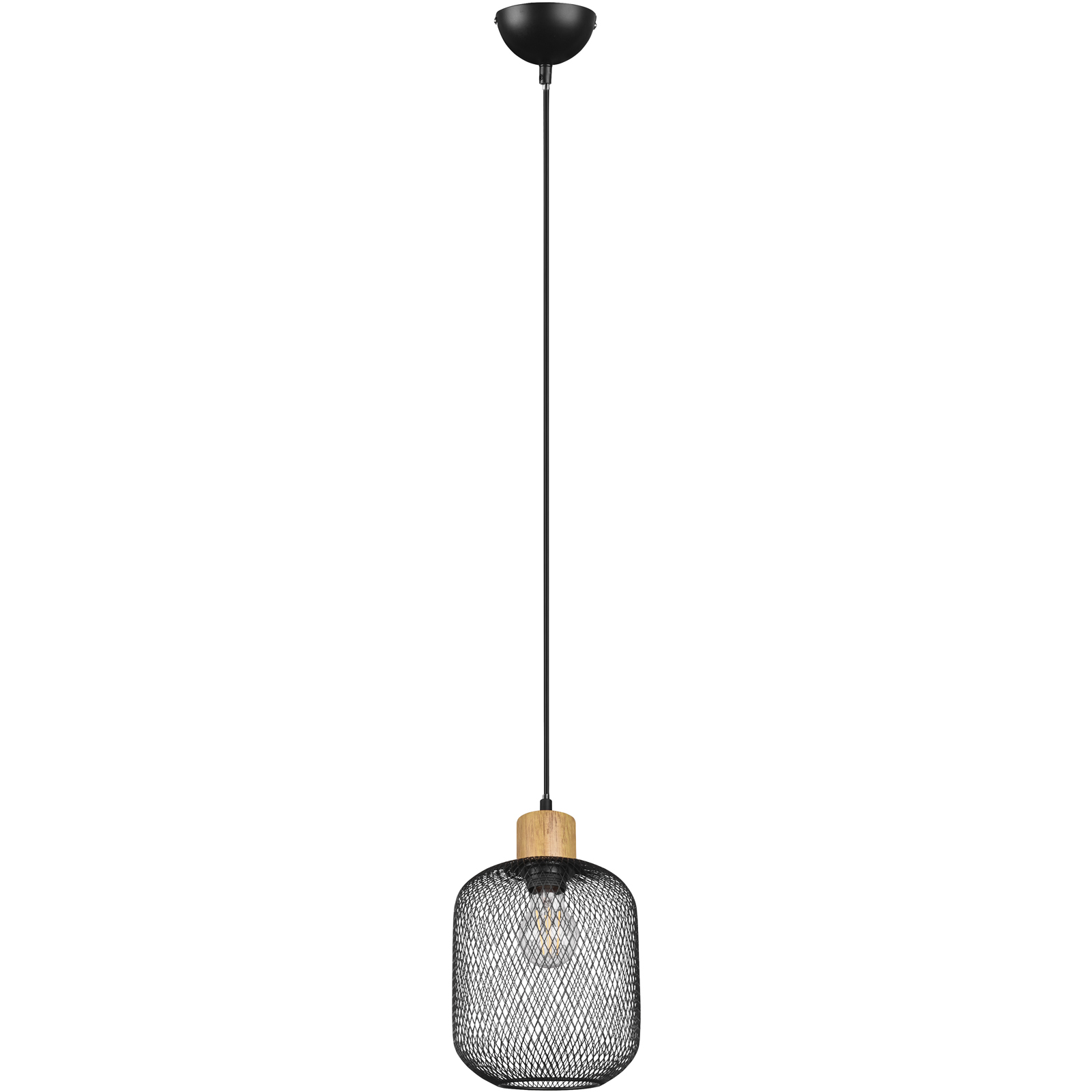Pendelleuchte - schwarz - 1-flammig - Schirm-Ø 18 cm