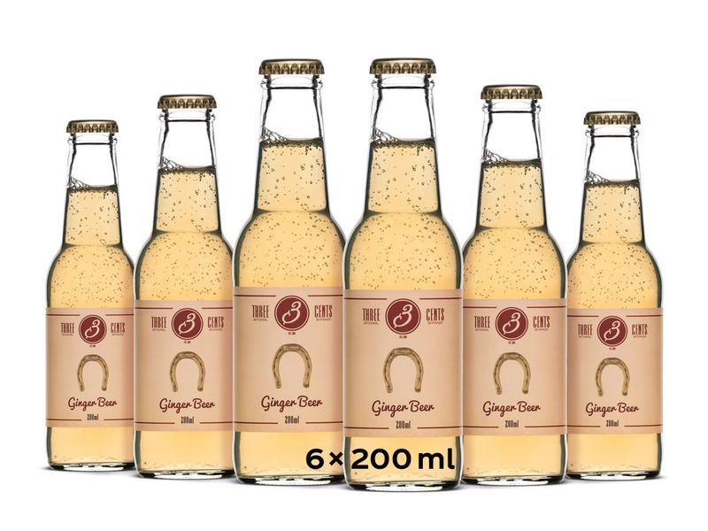 Three Cents Soft-Drinks Ginger Beer 6 x 0.2 l Erfrischungsgetränk mit Ingwergeschmack