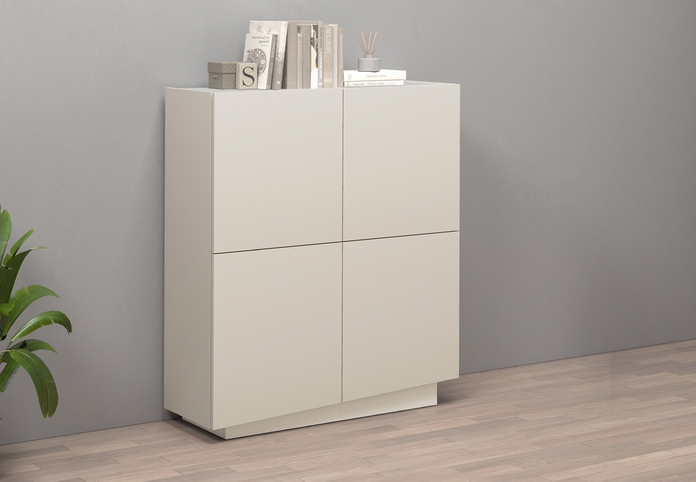 INOSIGN Highboard »VELA, Highboard, Höhe 120 cm,Design mit schrägen Türen« 1 Stk. tlg. Made in Italy, Masse-B/T/H: 100x35x120,hohes Sideboard,Anrichte,Kommode