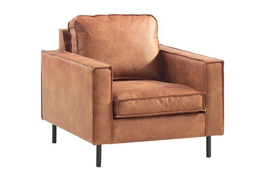 Westin hvilestol I Colorado Cognac (70% hud og 30% polyester) med sorte ben