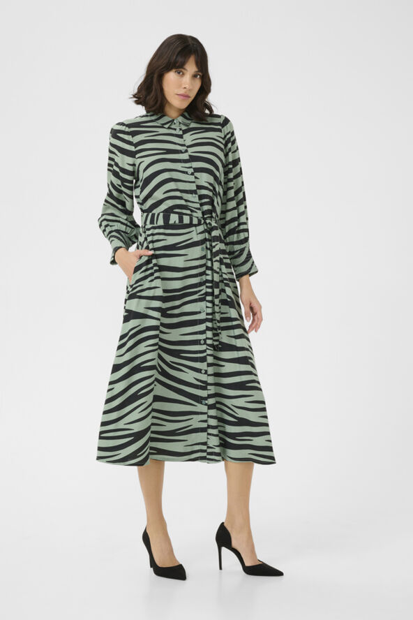 Kaffe KAemine Olga Dress Green/black animal