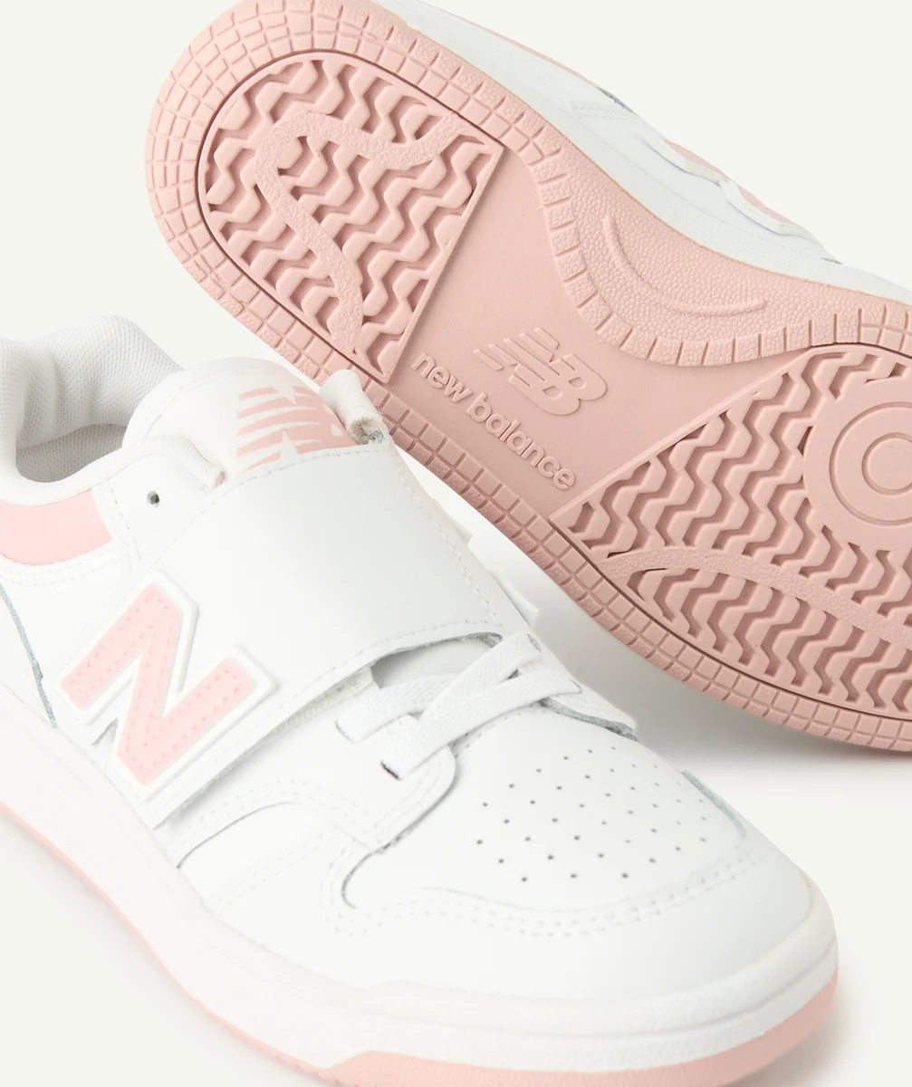 NEW BALANCEBASKETS À LACETS 480 ENFANT ROSE ET BLANC