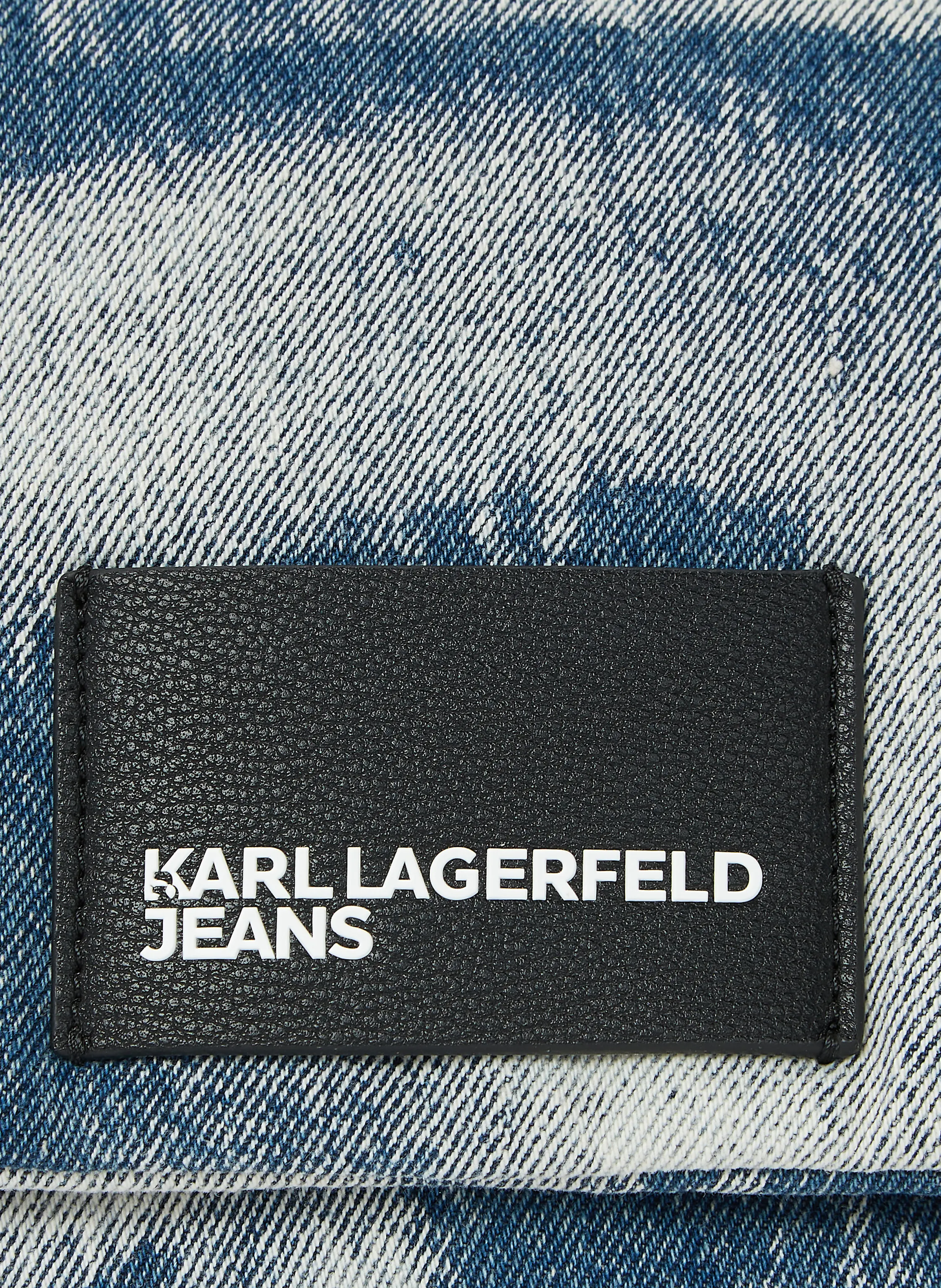 KARL LAGERFELD JEANS BLEACHED DENIM CROSSBODY BAG