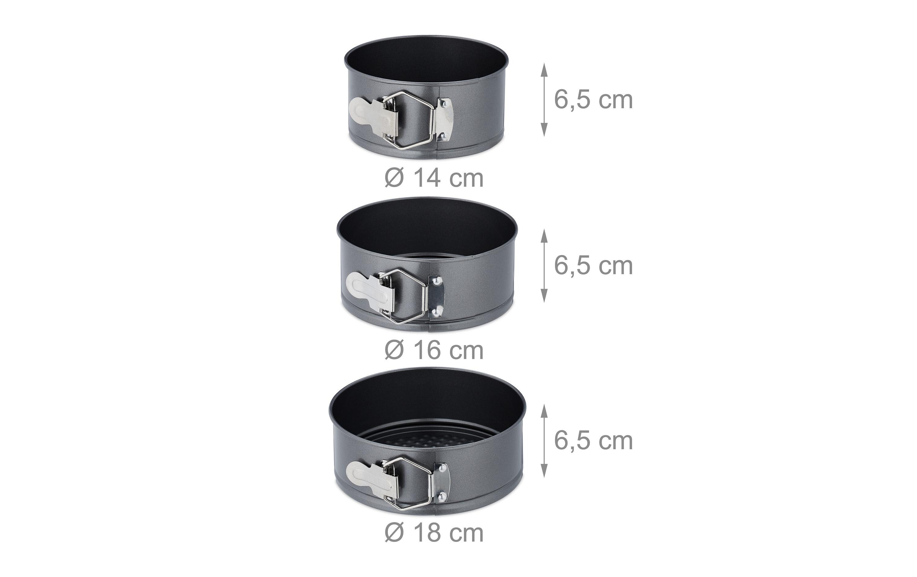 Springform 14 cm/16 cm/18 cm, AnthrazitRunde Kuchenbackformen