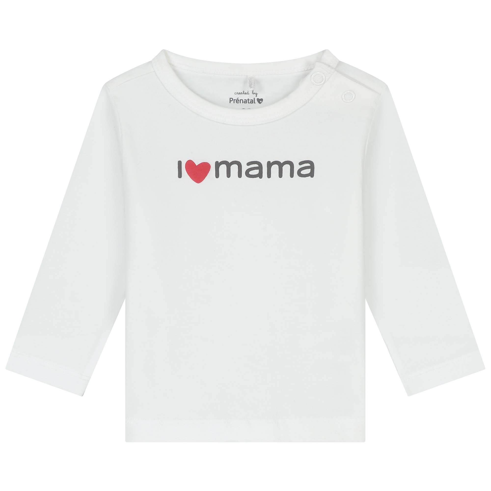 Prénatal newborn shirt mama lange mouwen tekst wit