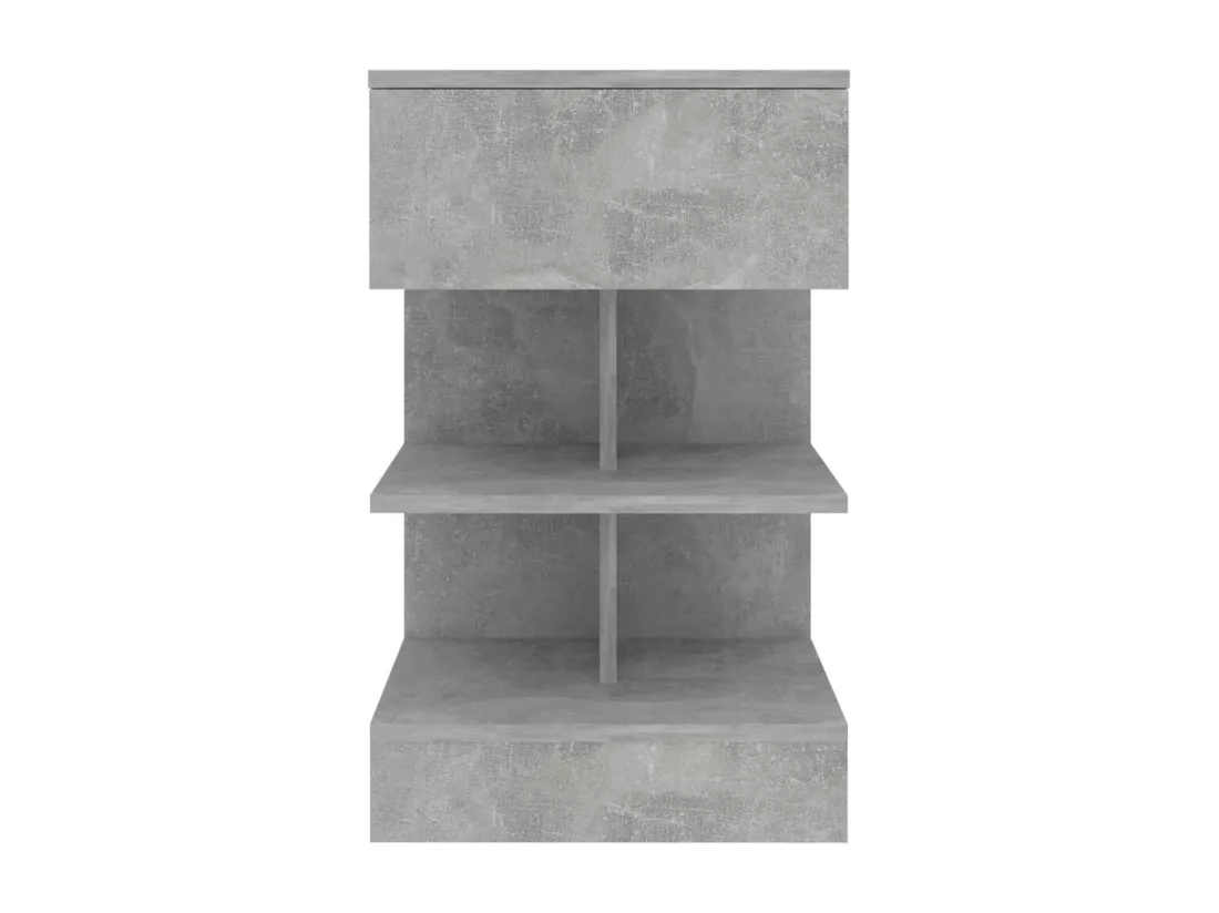 Tables de chevet 2 pcs Gris béton 40x35x65 cm