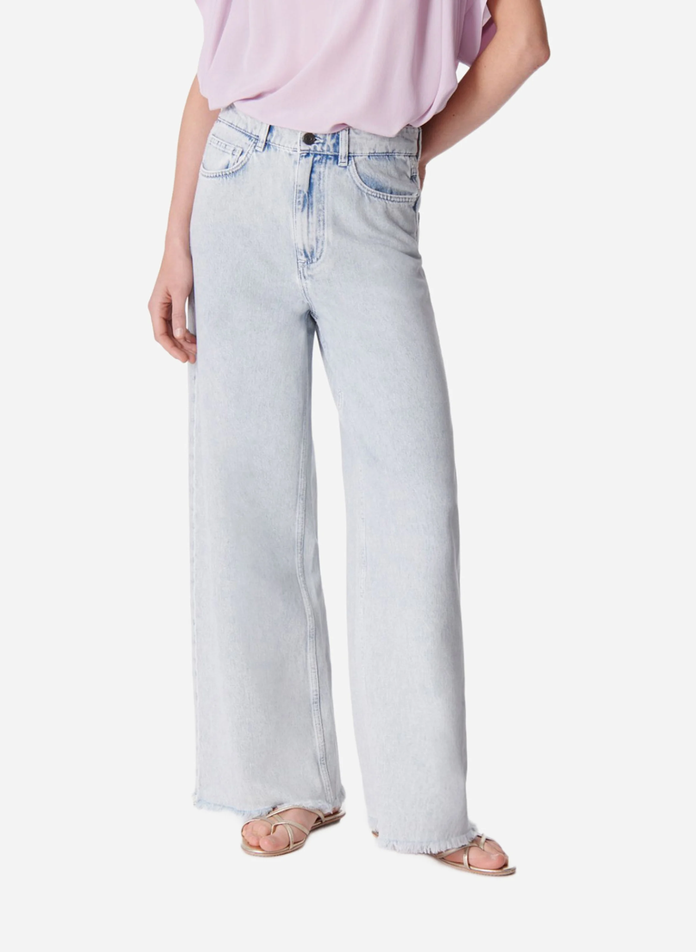 EDEN - Jean large en denim délavé| Bleu