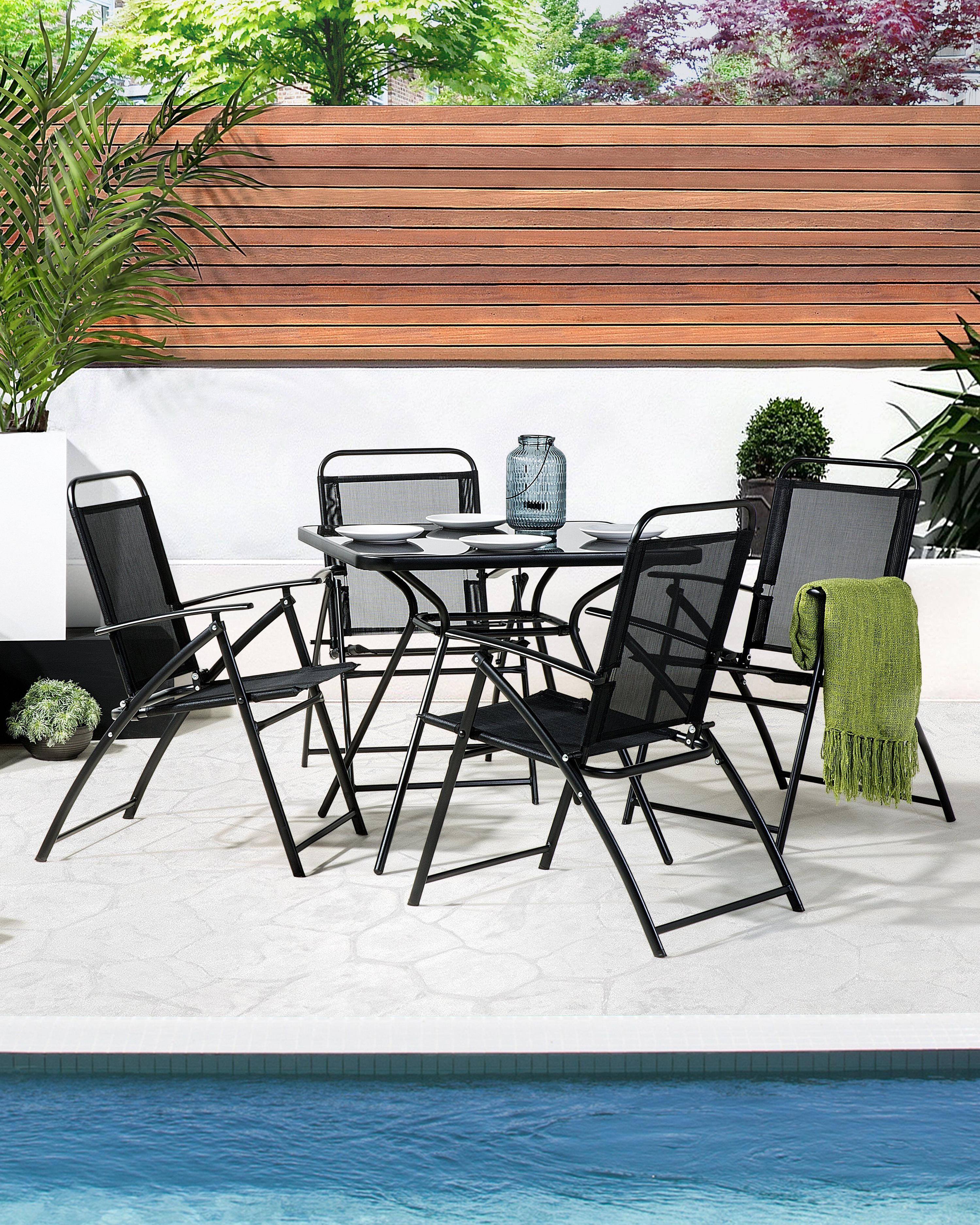 Set van 4 tuinstoelen LIVO Metaal Zwart
