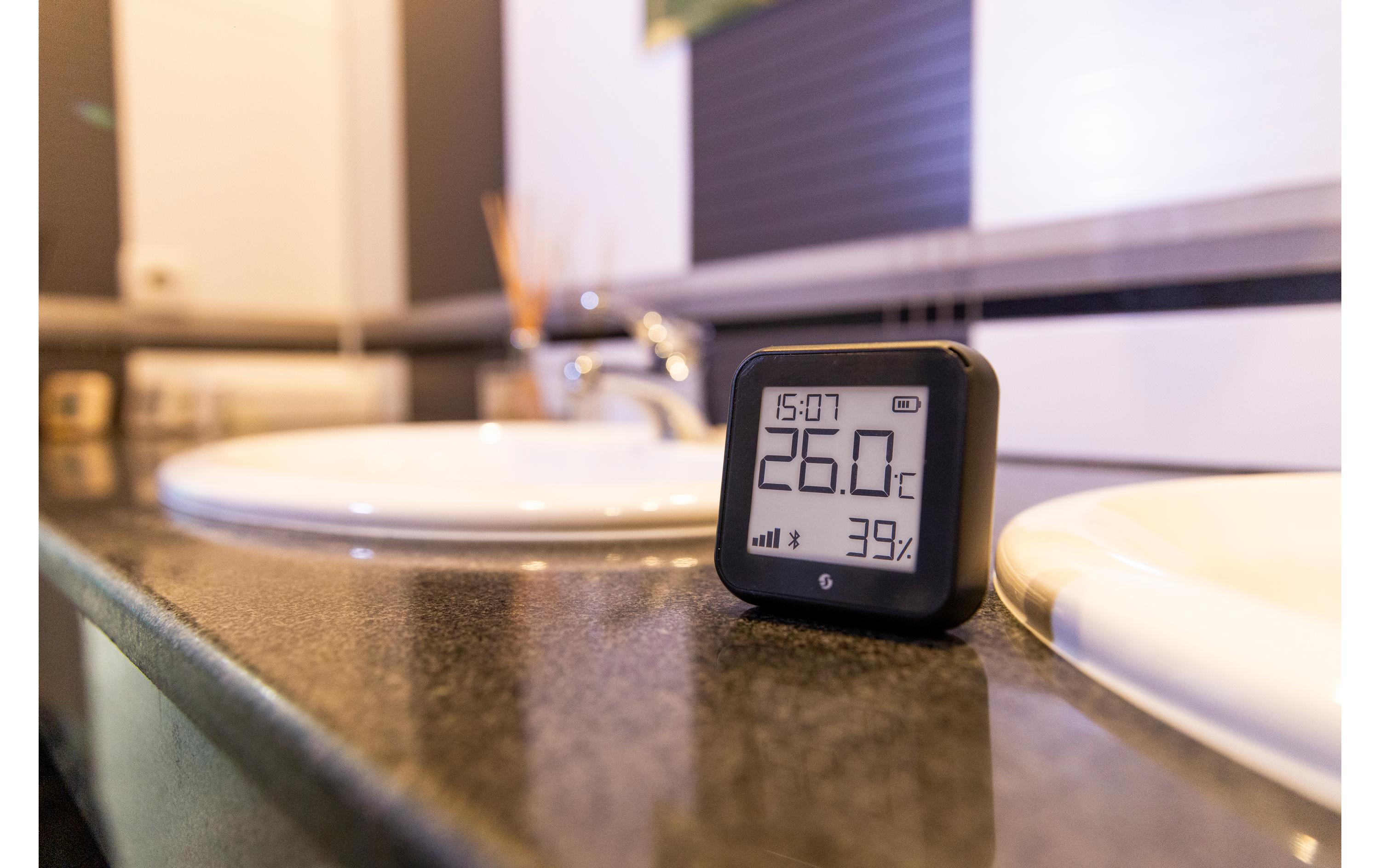 WLAN-Luftfeuchte- und Temperatursensor H&T Gen3, SchwarzSmart Home-Thermo-Hygrometer mit WLAN
