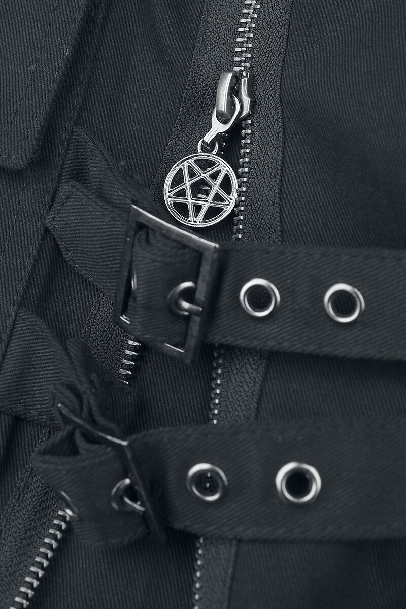 Short avec sangles, boucles et fermetures Éclair | Gothicana by EMP Short