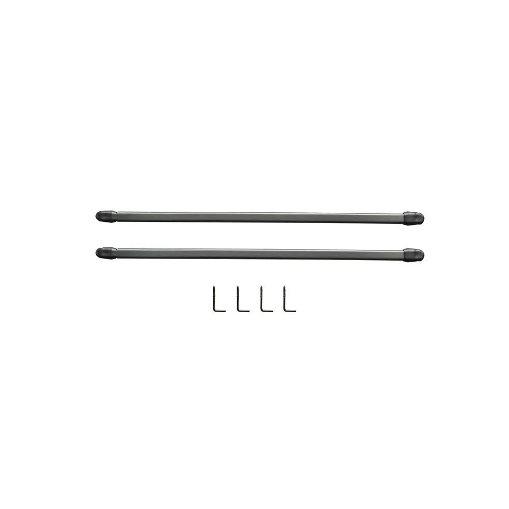 Tringle de vitrage Extensible 30-50 cm métal argenté x2