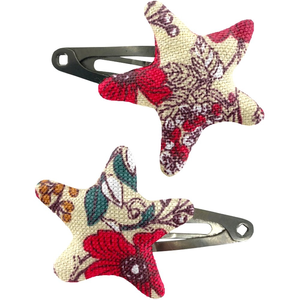 Barrettes Clic-Clac Étoile Coquelicot