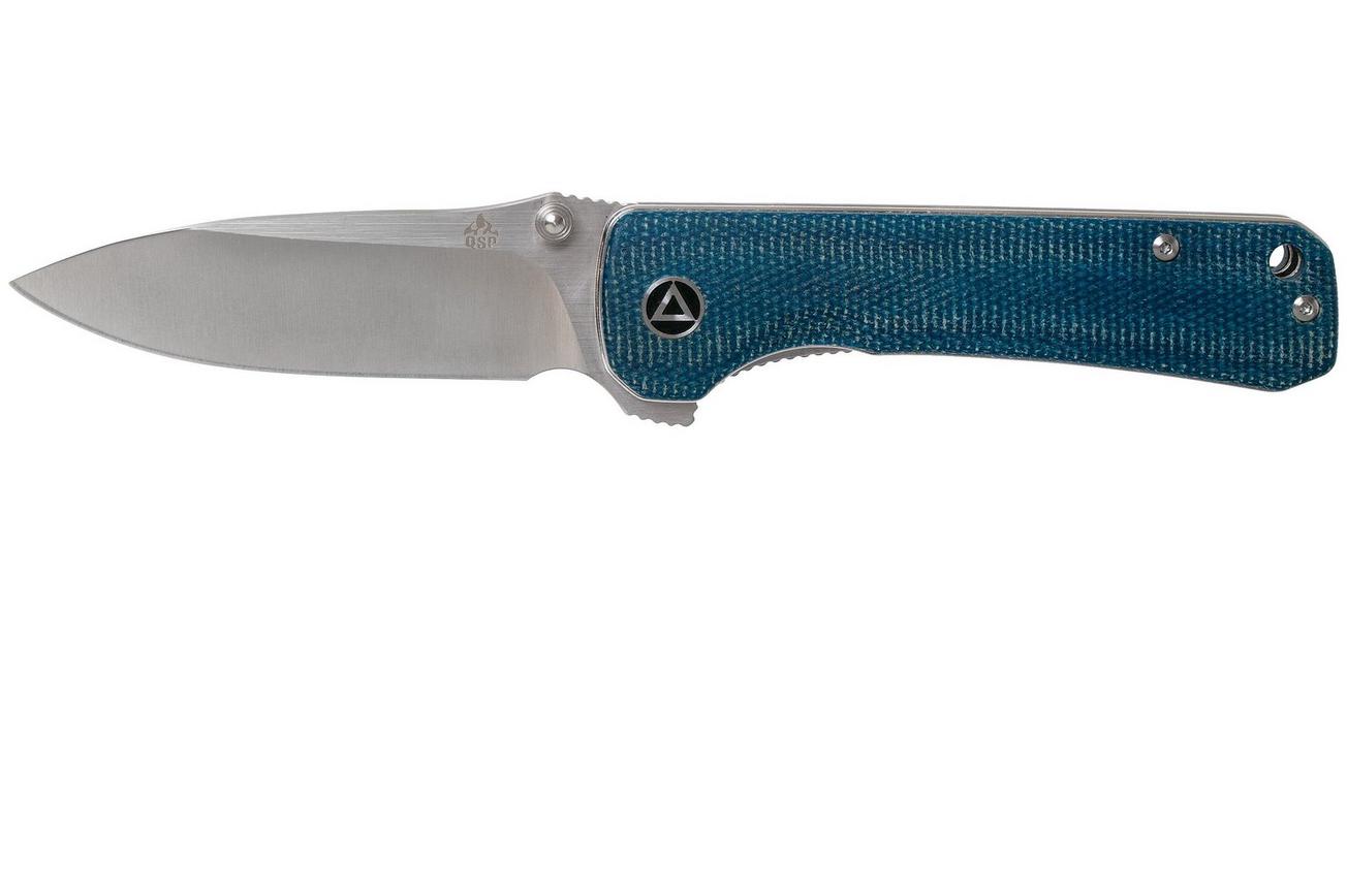 QSP Knife Hawk QS131-I Blue Micarta zakmes