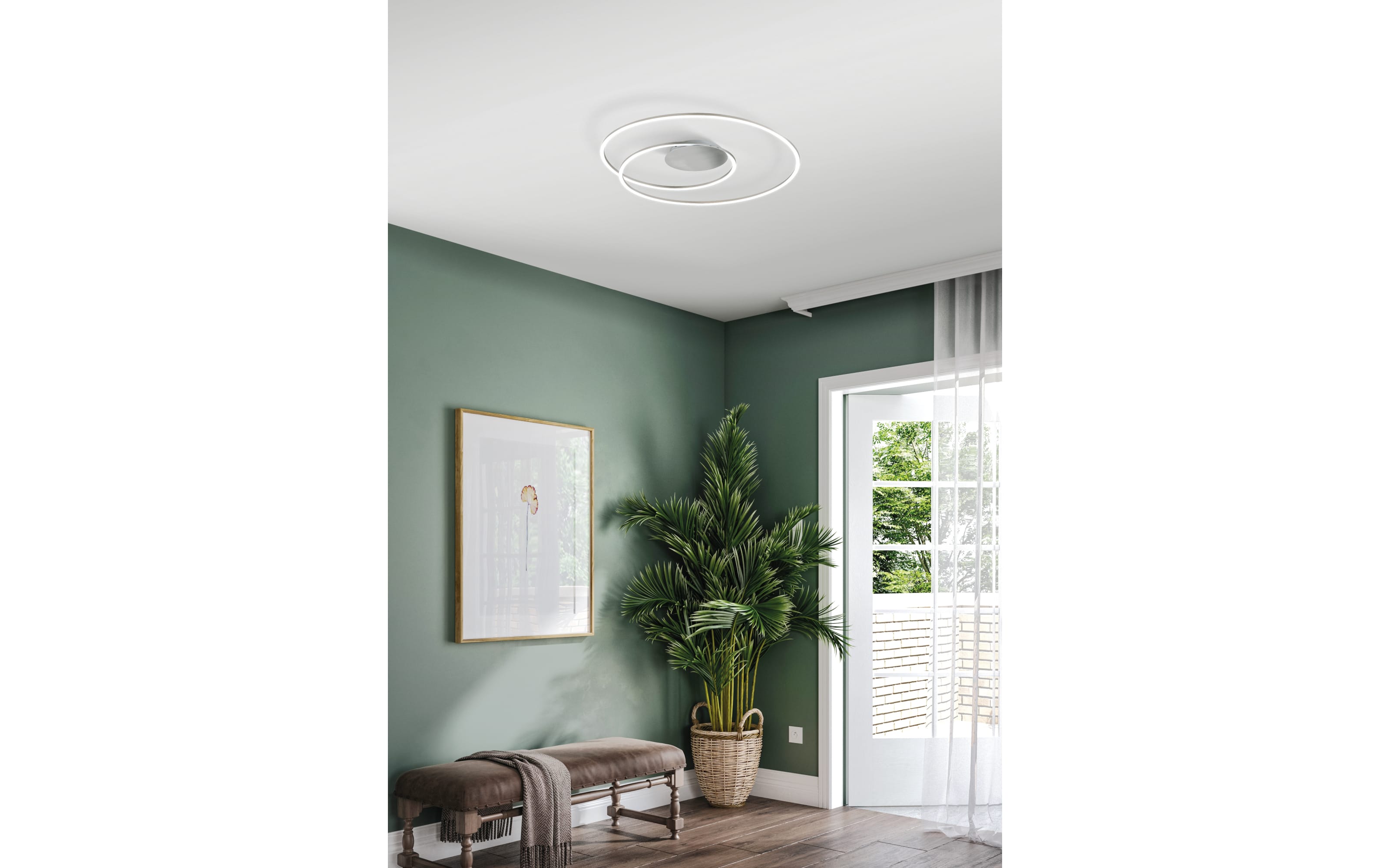 LED-Deckelleuchte Holly, Nickel matt 49 cm