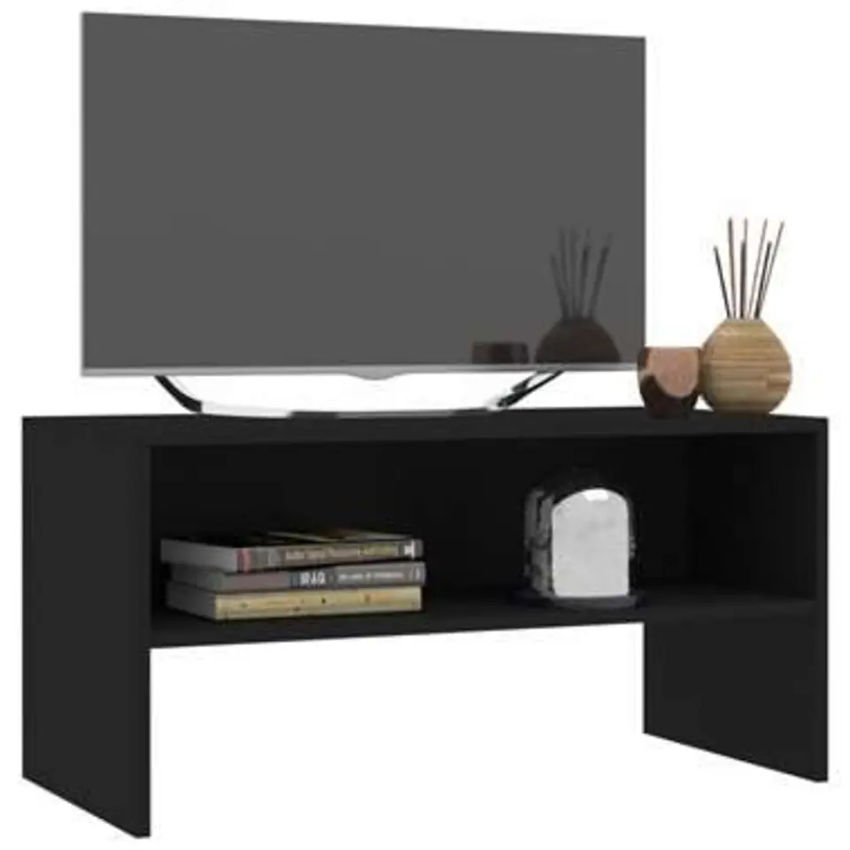 vidaXL - Tv-meubel - Zwart - Bewerkt hout