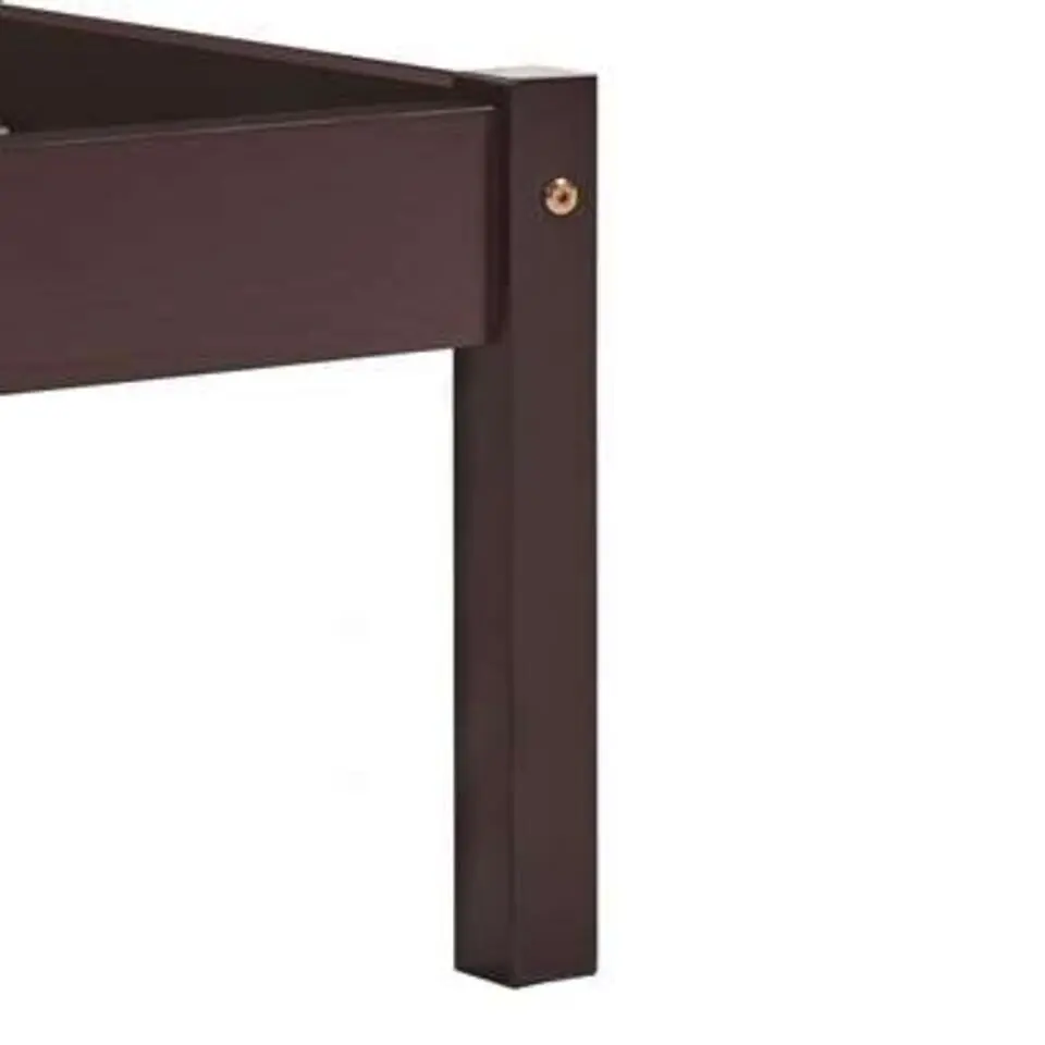 vidaXL - Bed met hoofdeinde - Donkerbruin - Massief grenenhout - 140x200 cm