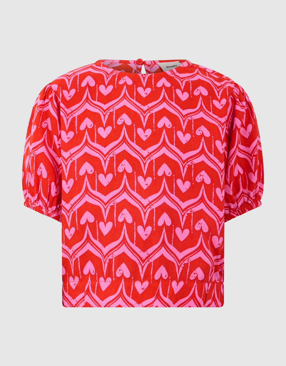 Heart Print Top Roze/Rood