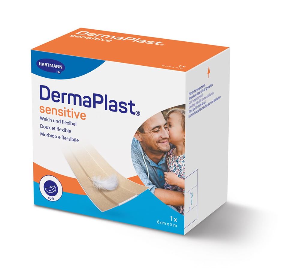 DERMAPLAST Sensitive Schnellverband<br>1 Stück, 6cmx5m, beige
