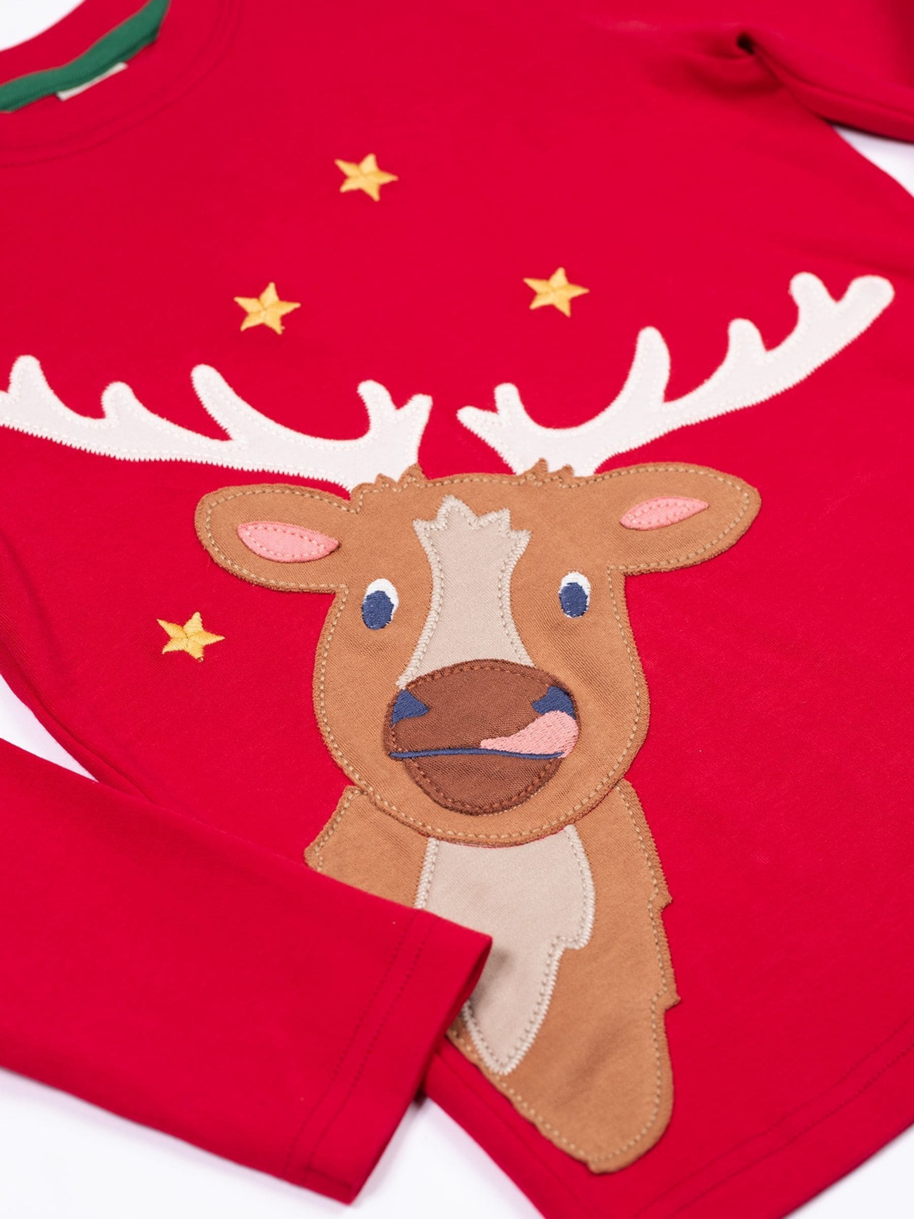 Frugi Red Terrific Christmas Circular T-Shirt