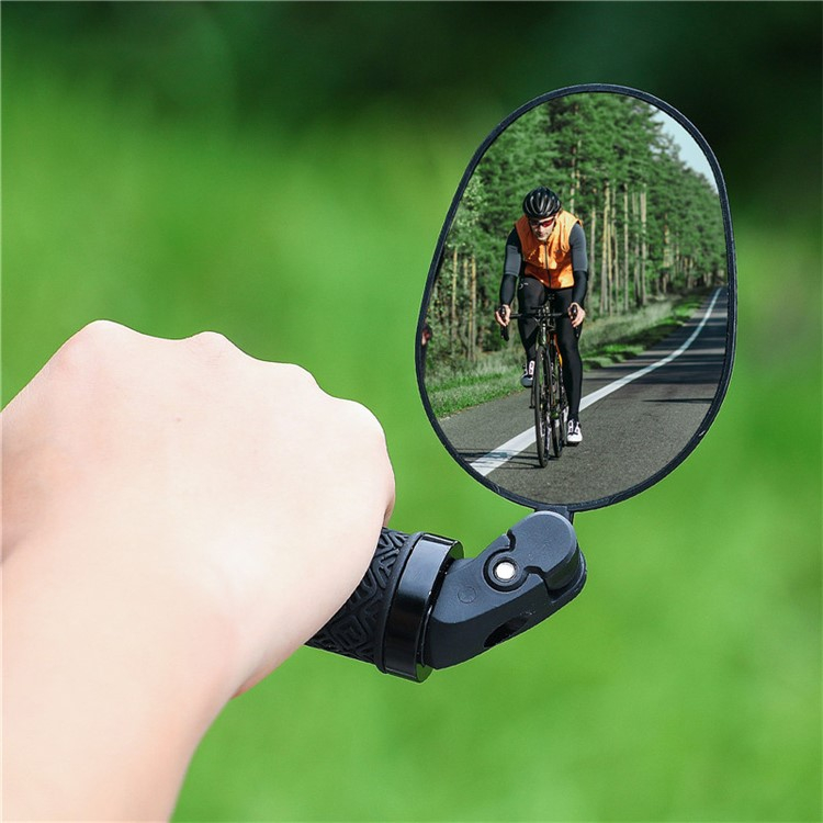 360° Universal Fahrrad Rückspiegel Velo Lenkstangen Spiegel mit Reflektor - Schwarz