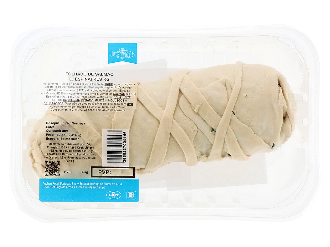 FOLHADO DE SALMÃO COM ESPINAFRES KG