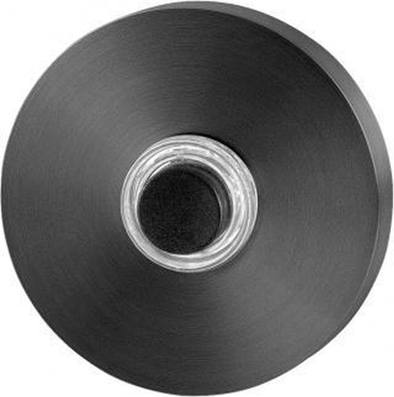 GPF Beldrukker zwart rond 50x8mm met zwarte button