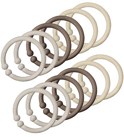 BIBS Aufhängungsringe/Schleifen - 12er-Pack - Sand/Vanilla/Dark
