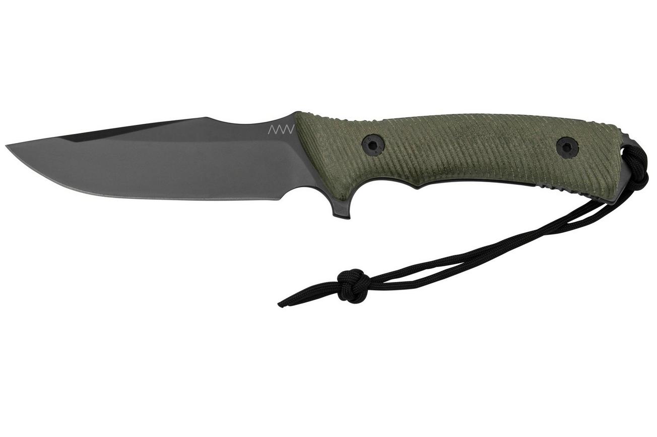 ANV Knives M311 SPELTER DLC Elmax, Olive Micarta Handle, Black Kydex Sheath, survivalmes
