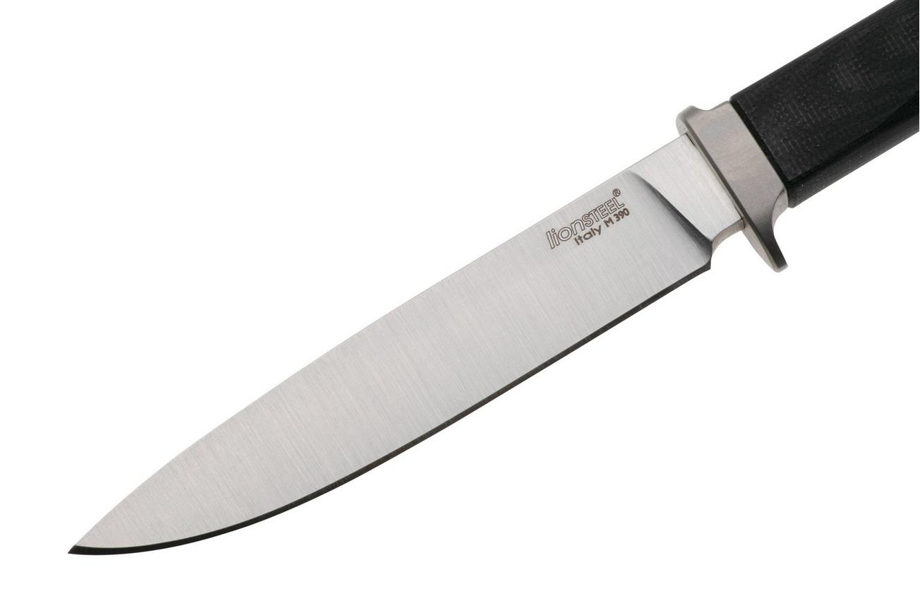 LionSteel Ago AG1-GBK Black G10, Titanium Guard, vaststaand mes
