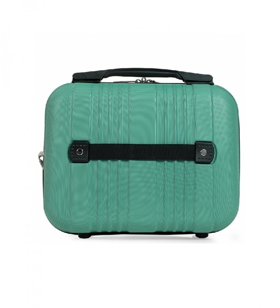 Nécessaire de viagem rígida grande ITACA em ABS, modelo T71535, verde - 33 x 26 x 14 cm -