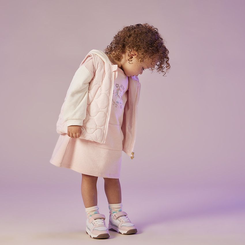 Robe sweat en molleton print licorne pailletée pour bébé fille - Rose