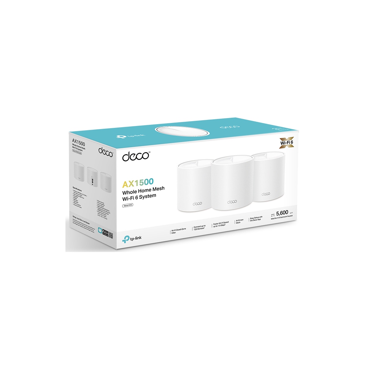 TP-Link Deco X10 WiFi 6 AX1500 mesh router (3-pakning)