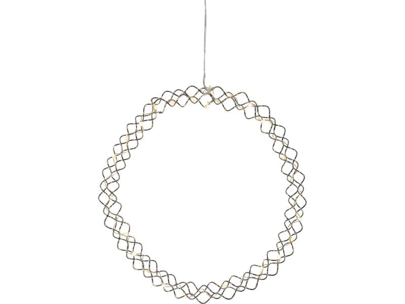 Star Trading Hänger Kranz Hoop, 30 LEDs, Ø 30 cm, Chrom LED Dekoration