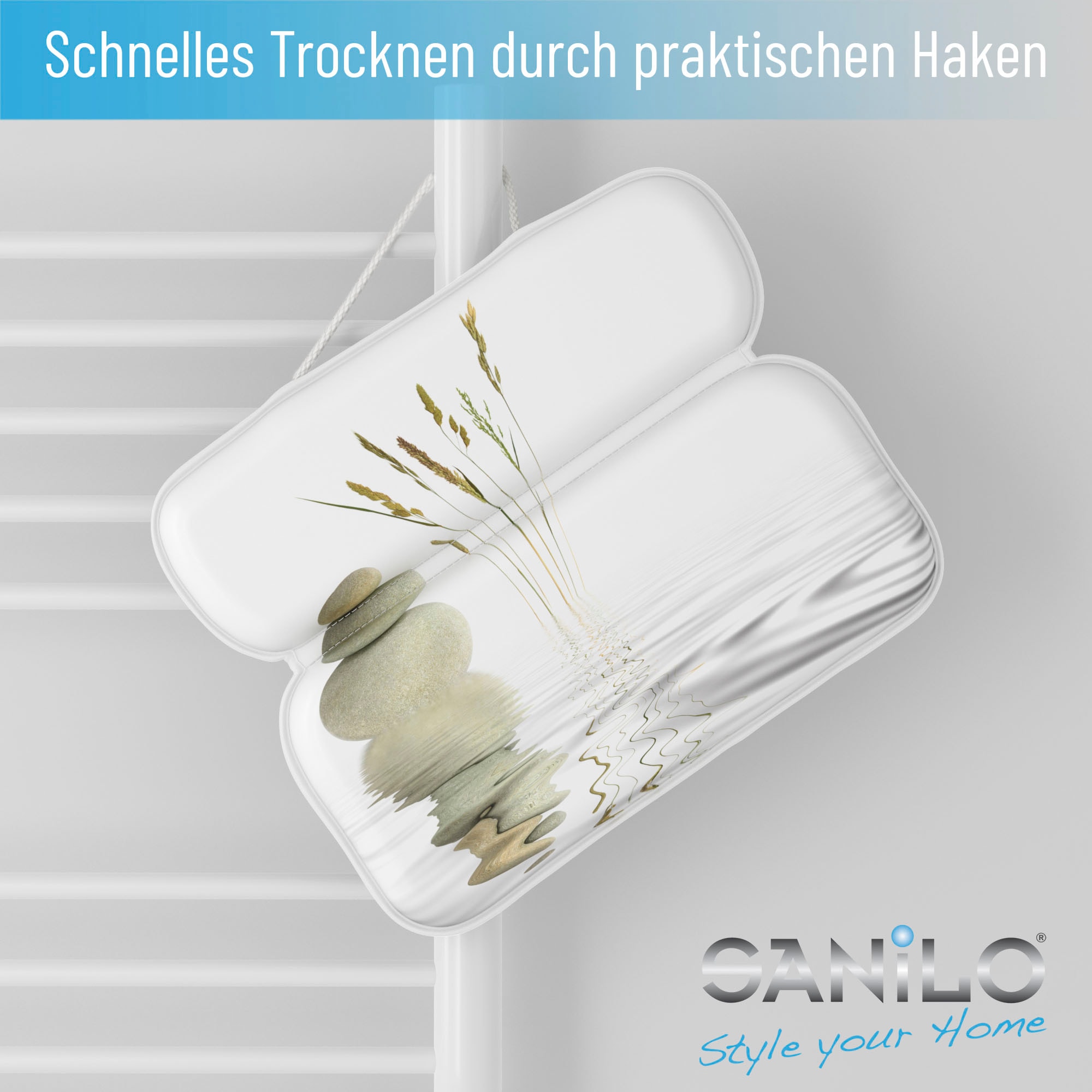 Sanilo Nackenkissen »Badewannenkissen Balance« bequem, rutschfest, kräftige Farben, mit 7 starken Saugnäpfen