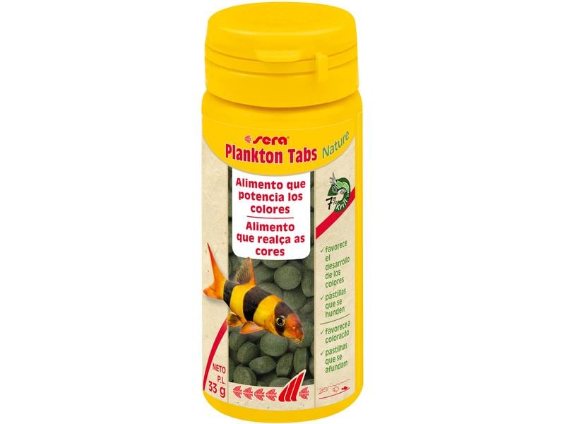 sera Plankton Tabs Nature, 50 ml, 33g Alleinfuttermittel für Fische der unteren Wasserschichten