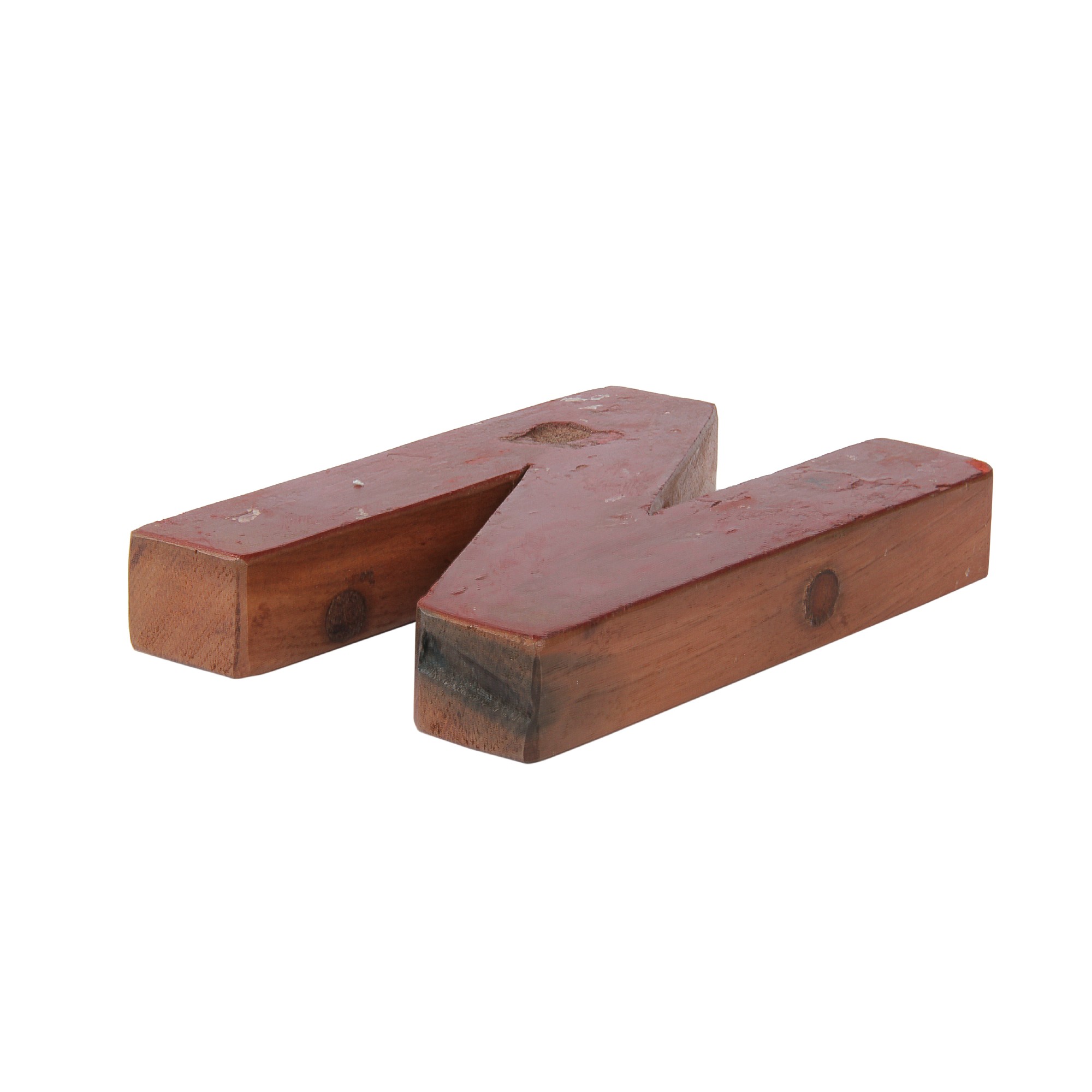 Holzbuchstabe 'N', mehrfarbig, T 2,5 cm, B 13 cm, H 19 cm von fischer's lagerhaus