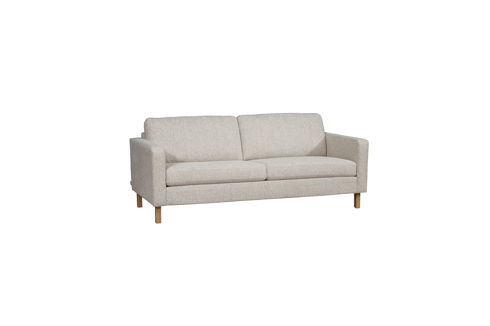Mandal 3-seter Tekstil Nivus 203 Lin Creme. Arm 16, Duo puter, Firkantet ben 16 cm Natur. Skum