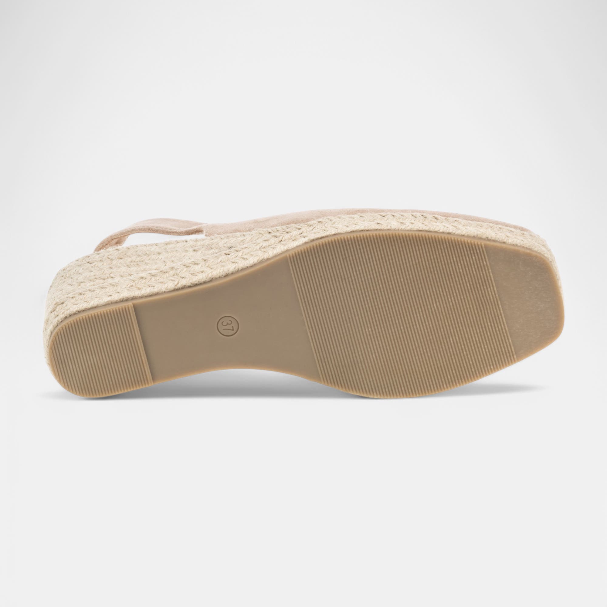 Espadrilles à talon compensé Femme beige